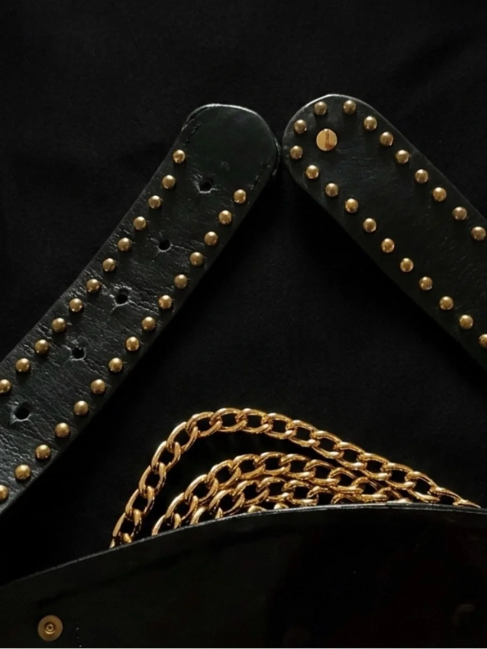 #296 Vintage 1990’s Designer Runway Statement Leather Belt